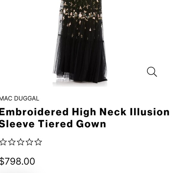 NEW Mac Duggal Embroided High Neck Illusion SleeveGown - Picture 3 of 12